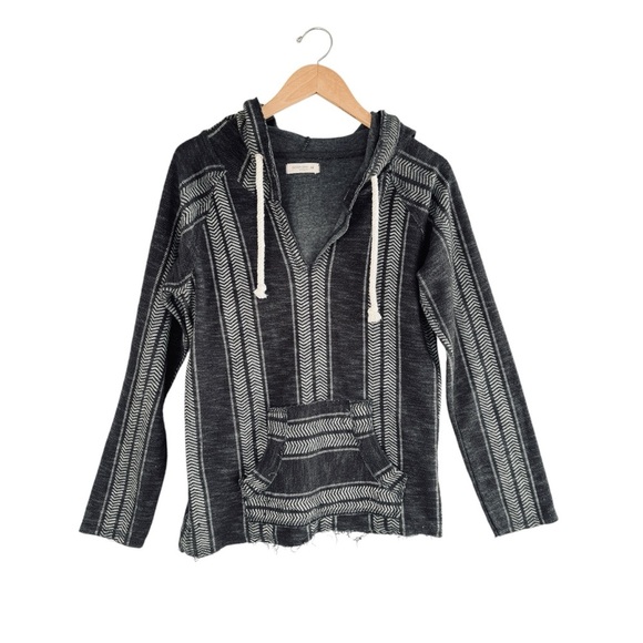 Ocean Drive Baja Hoodie Drug Rug Womens Sweatshirt Size Medium Black Hippie Boho - Picture 1 of 11